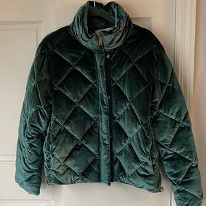 Jason Wu bnwot size L green velvet puffer coat